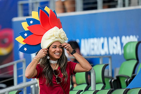A spectator during Jamaica and Venezuela match